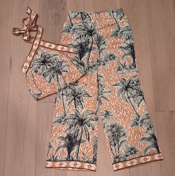 Rachel Zoe Pants - Silky Tropical Print Two-Piece Set